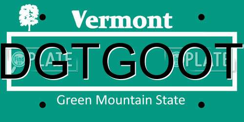 DGTGOOT Vermont License Plate