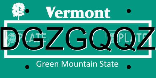 DGZGQQZ Vermont License Plate