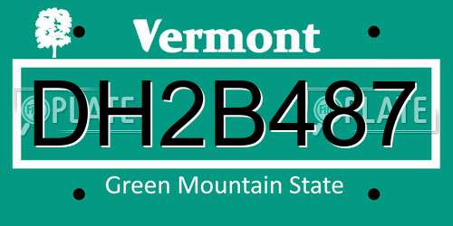 DH2B487 Vermont License Plate