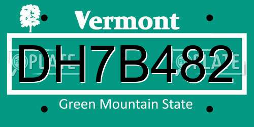 DH7B482 Vermont License Plate