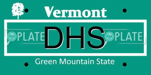 DHS Vermont License Plate