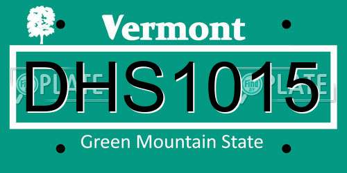 DHS1015 Vermont License Plate