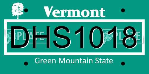 DHS1018 Vermont License Plate