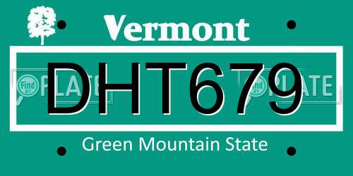 DHT679 Vermont License Plate