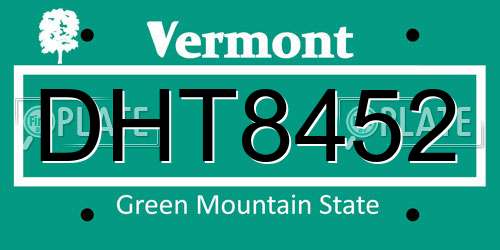 DHT8452 Vermont License Plate