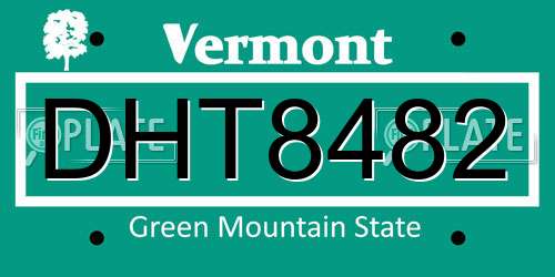 DHT8482 Vermont License Plate