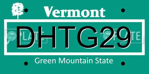 DHTG29 Vermont License Plate