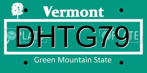 DHTG79 Vermont License Plate