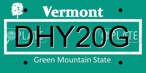 DHY20G Vermont License Plate