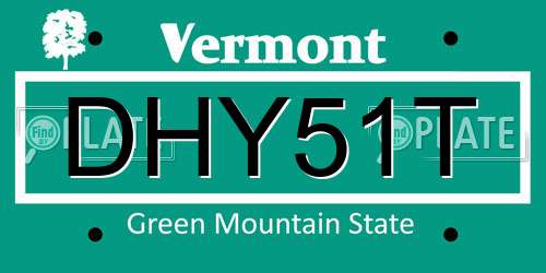 DHY51T Vermont License Plate