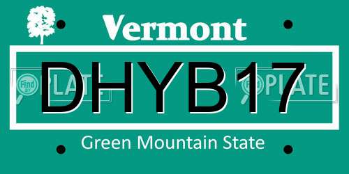 DHYB17 Vermont License Plate