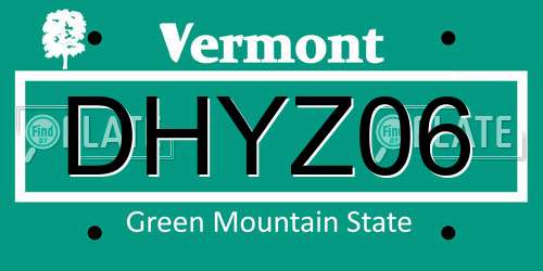 DHYZ06 Vermont License Plate