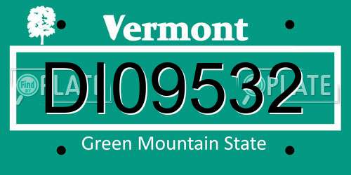 DI09532 Vermont License Plate