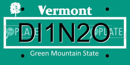 DI1N2O Vermont License Plate