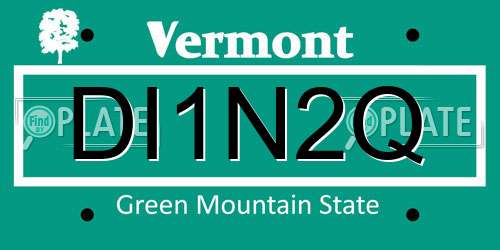 DI1N2Q Vermont License Plate