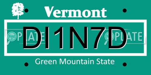 DI1N7D Vermont License Plate