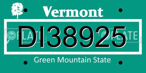 DI38925 Vermont License Plate
