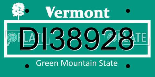 DI38928 Vermont License Plate