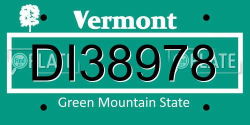 DI38978 Vermont License Plate