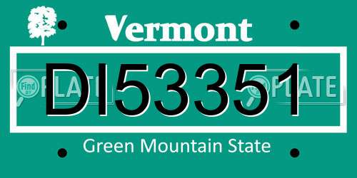 DI53351 Vermont License Plate