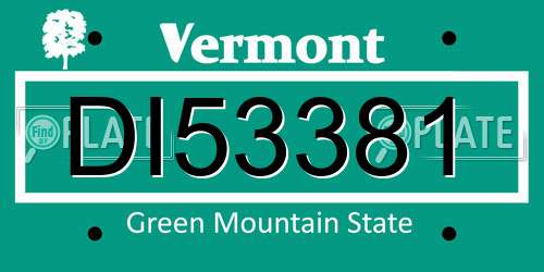 DI53381 Vermont License Plate