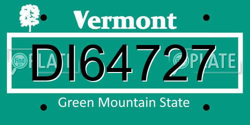 DI64727 Vermont License Plate