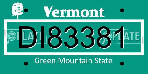 DI83381 Vermont License Plate