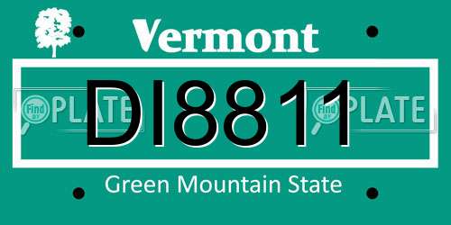 DI8811 Vermont License Plate