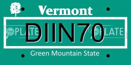 DIIN70 Vermont License Plate