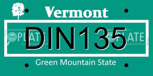 DIN135 Vermont License Plate