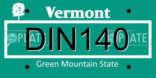 DIN140 Vermont License Plate