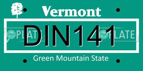 DIN141 Vermont License Plate