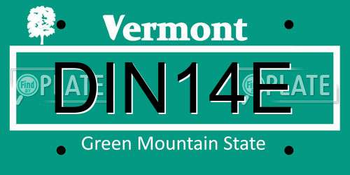DIN14E Vermont License Plate