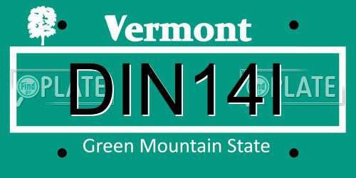 DIN14I Vermont License Plate