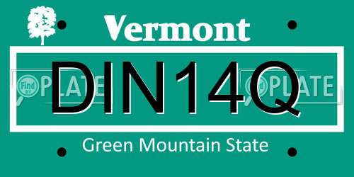 DIN14Q Vermont License Plate