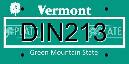 DIN213 Vermont License Plate