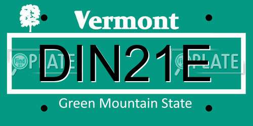DIN21E Vermont License Plate