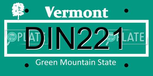DIN221 Vermont License Plate