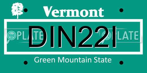 DIN22I Vermont License Plate