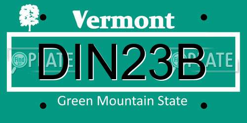 DIN23B Vermont License Plate