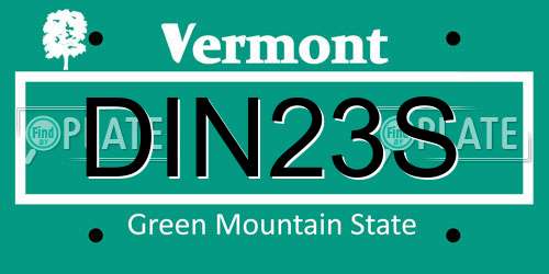 DIN23S Vermont License Plate