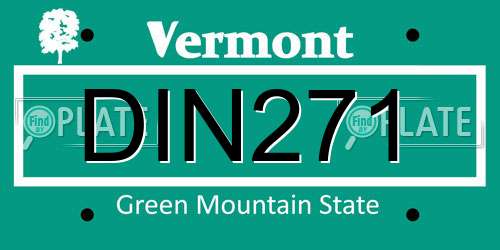 DIN271 Vermont License Plate