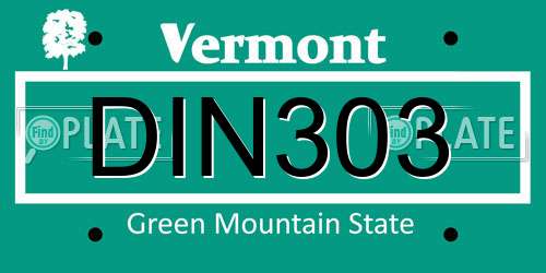 DIN303 Vermont License Plate
