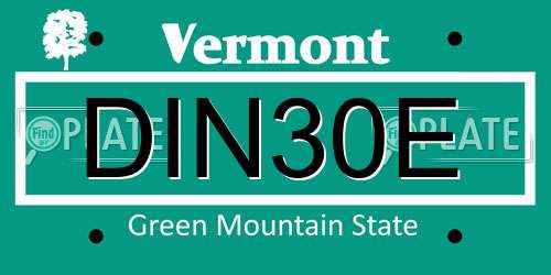 DIN30E Vermont License Plate