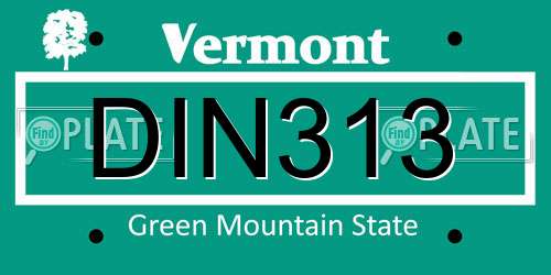 DIN313 Vermont License Plate