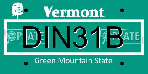 DIN31B Vermont License Plate