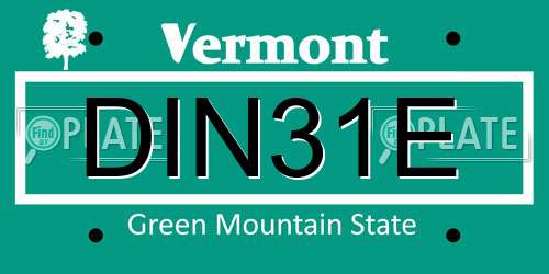 DIN31E Vermont License Plate