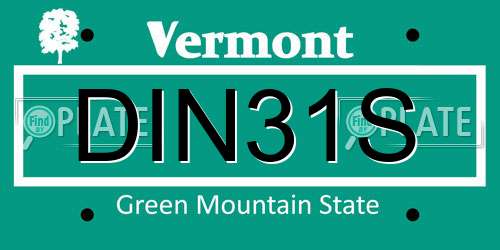 DIN31S Vermont License Plate