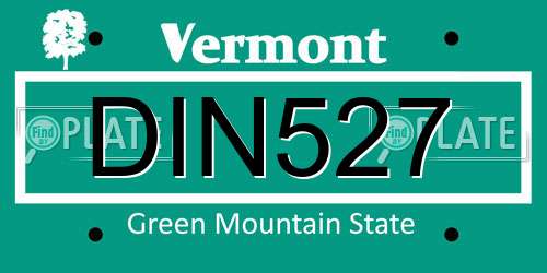 DIN527 Vermont License Plate
