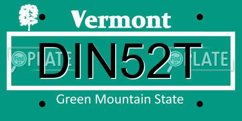 DIN52T Vermont License Plate